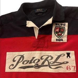 Polo shirt, custom fit ,original, red/navy blue